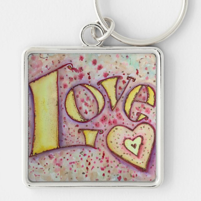 Love Art Word Painting Keychain (Front)