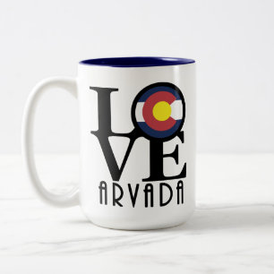 LOVE Arvada Colorado 15oz Two-Tone Coffee Mug