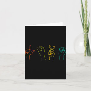 Love Asl Sign Language Alphabet Valentines Day  Card