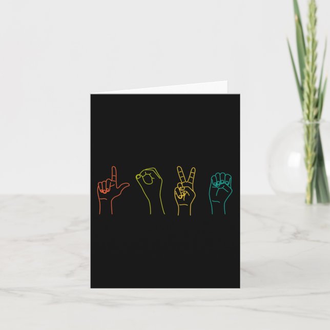 Love ASL Sign language Alphabet Valentines Day Gif Card (Front)