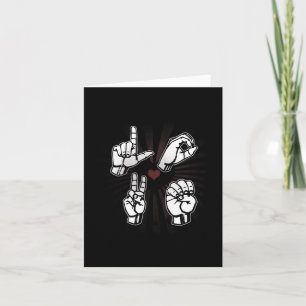 Love Asl Sign Language Valentines Day 2021 Gift Fo Card