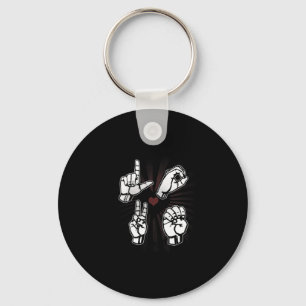 Love ASL Sign language Valentines Day Gift For Dea Key Ring