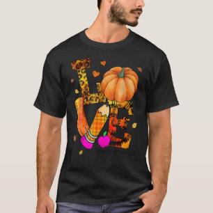 Love Assistant Teacher Life Leopard Pumpkin Thanks T-Shirt