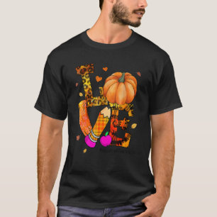 Love Assistant Teacher Life Leopard Pumpkin Thanks T-Shirt