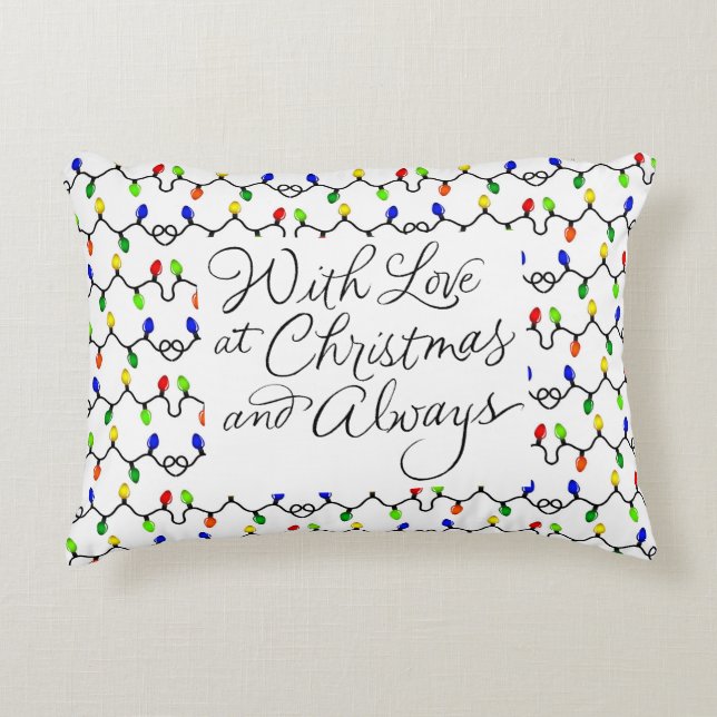 **LOVE AT CHRISTMAS AND ALWAYS** CHRISTMAS** DECORATIVE CUSHION (Front)