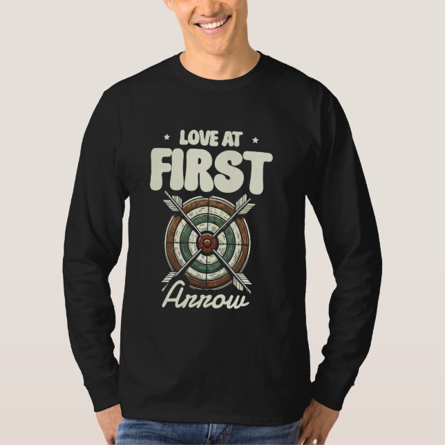 Love At First Arrow Archery Bow Archer Target T-Shirt (Front)