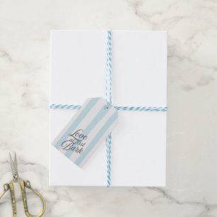 'Love At First Bark' Blue And White Striped  Gift Tags