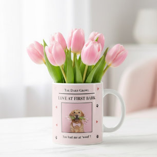 Love at First Bark Personalized Dog Custom Photo Coffee Mug