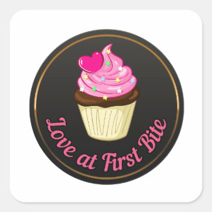 Love at first bite Cupcake lover Square Sticker