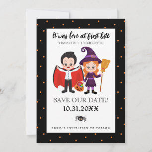 Love at First Bite Halloween Save the Date
