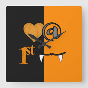 Love At First Bite Halloween Square Wall Clock