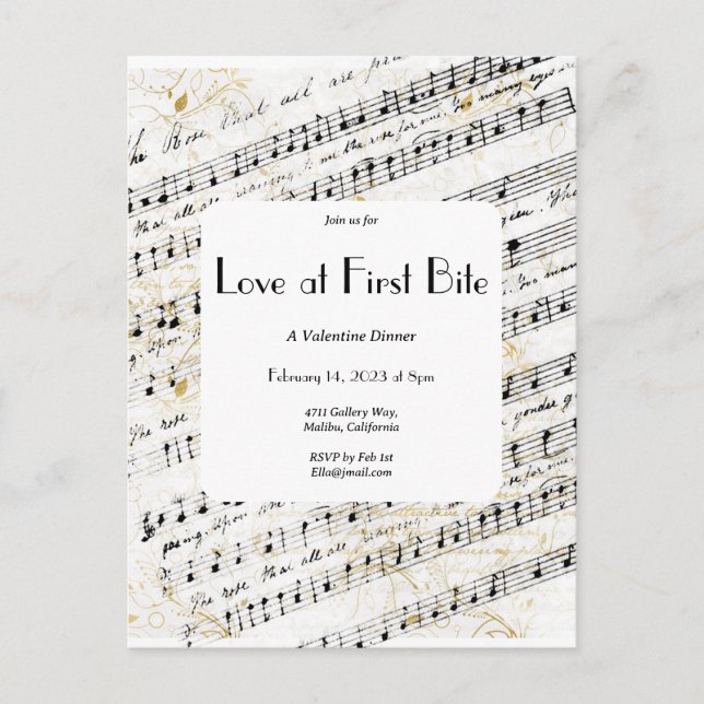 Love at First Bite invitation Postcard (Front)