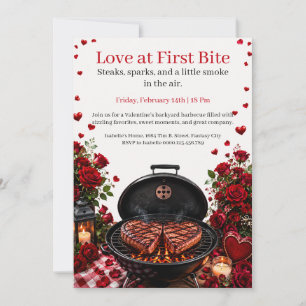 Love at First Bite Valentine's BBQ Invitation