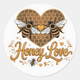 Love at first buzz classic round sticker