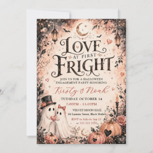 Love At First Fright Halloween Engagement Party Invitation