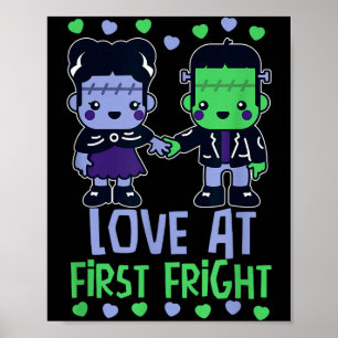 Love At First Fright Kawaii Frankenstein Monster V Poster