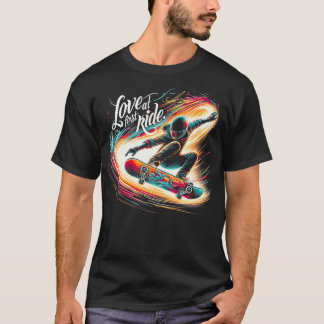 Love At First Ride Skateboarding Funny Graphic s T-Shirt