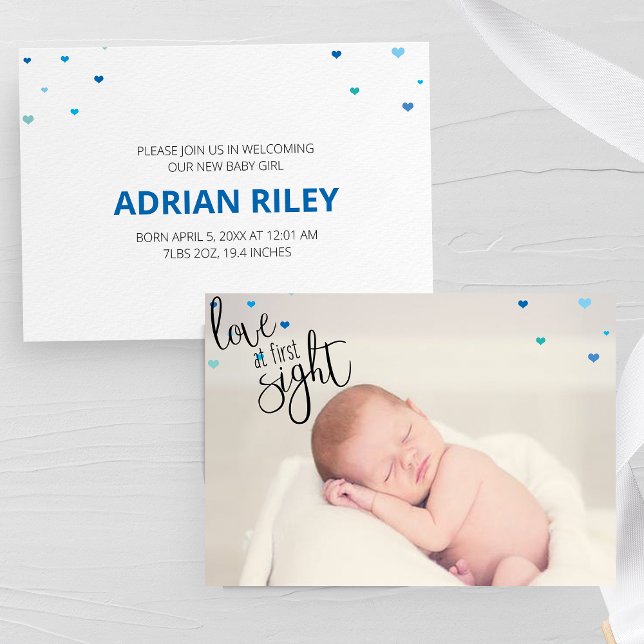 Love At First Sight Baby Birth Announcement (Creator Uploaded)