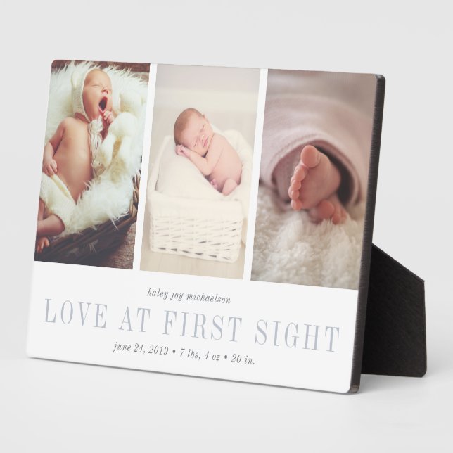 Love at First Sight Baby Photo Plaque (Side)