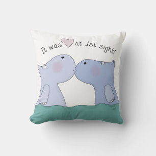 Love at First Sight Hippos Cushion