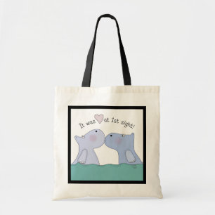 Love at First Sight Hippos Tote Bag