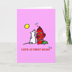 Love At First Sight-On Pink Holiday Card
