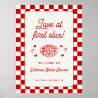 Love at First Slice Pizza Bridal Shower Welcome