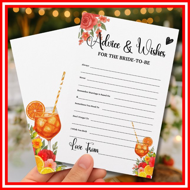 Love at First Spritz Advice Wishes For The Bride (Creator Uploaded)