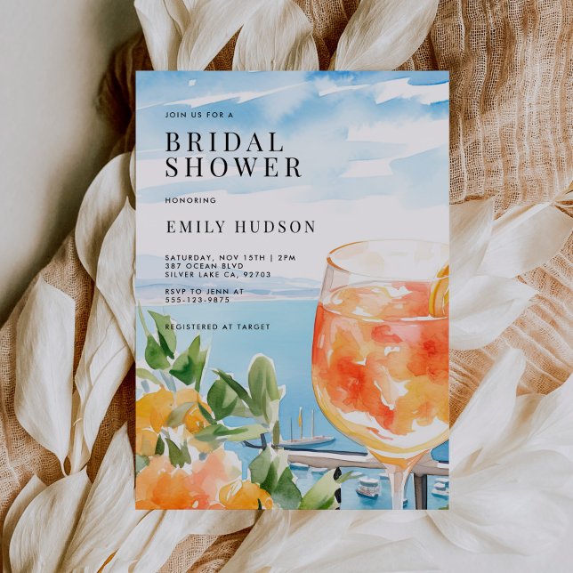 Love at First Spritz Amalfi Bridal Shower Invitation (Creator Uploaded)