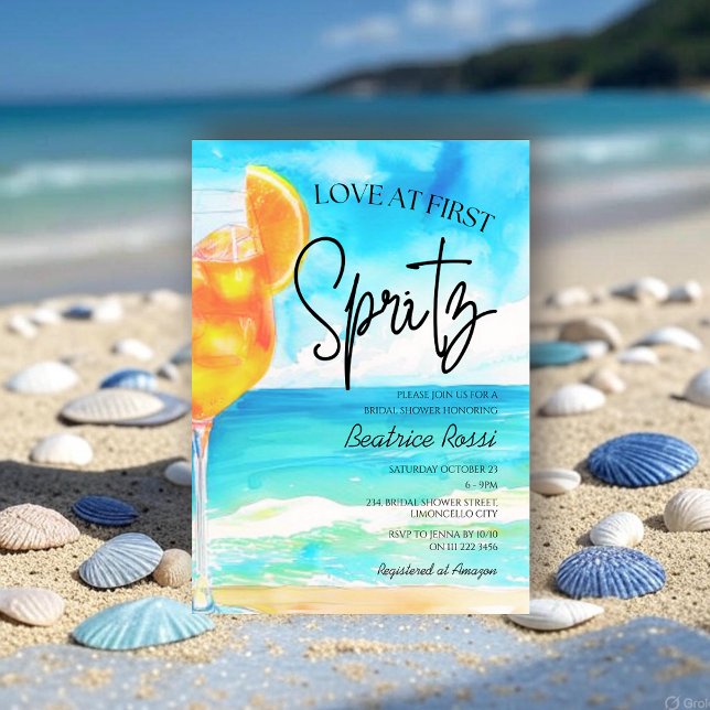 Love at First Spritz Amalfi Bridal Shower Invitation (Love at First Spritz Bridal Shower Invitation)