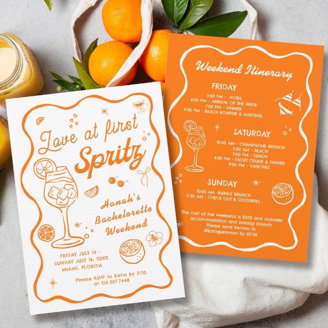 Love at first spritz Bachelorette Invitation (Creator Uploaded)