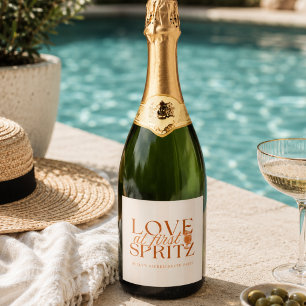 Love at First Spritz Bachelorette Sparkling Wine Label