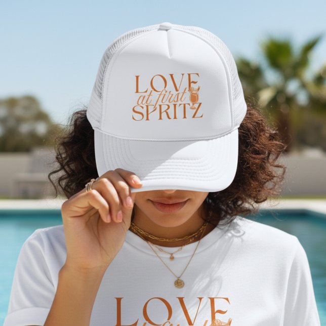 Love at First Spritz Bachelorette Trucker Hat (Love at First Spritz Bachelorette Trucker Hat)