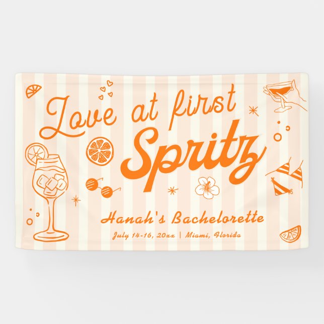 Love at First Spritz Bachelorette Welcome  Banner (Horizontal)