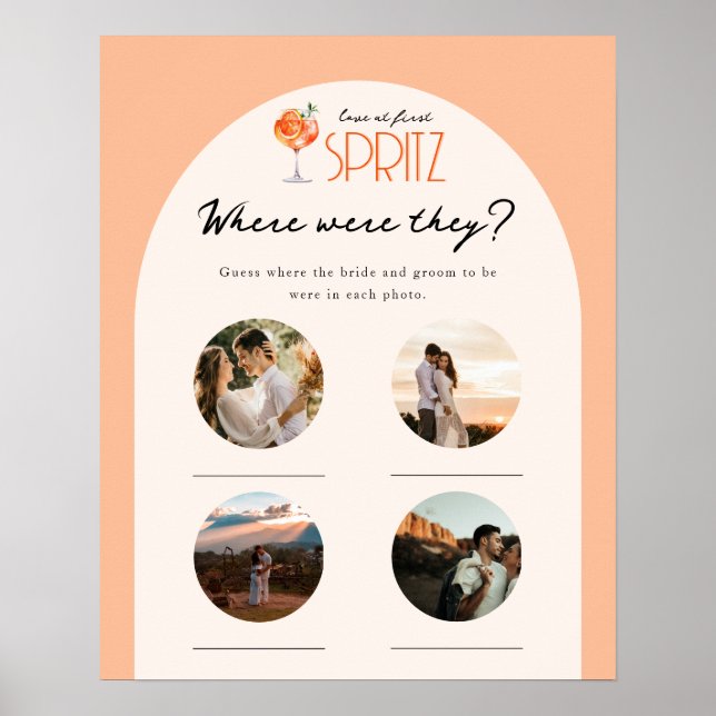 Love at First Spritz Bridal Photo Where were they Poster (Front)