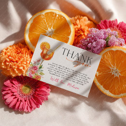 Love at First Spritz Bridal Shower Citrus Thank You Card