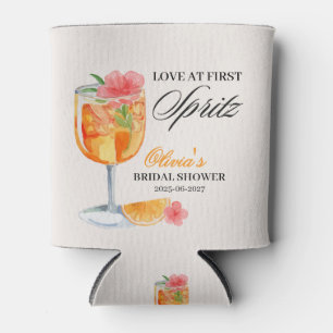 Love at First Spritz Bridal Shower Cream Beige Can Cooler