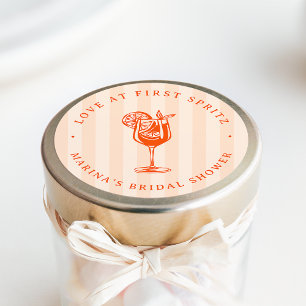 Love at First Spritz Bridal Shower Favour Classic Round Sticker