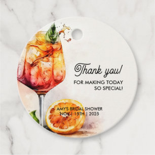 Love at First Spritz Bridal Shower Favour Tags