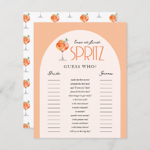 Love at First Spritz Bridal Shower Guess Who Game