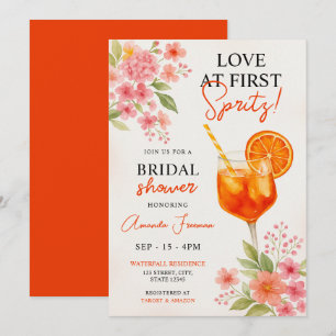 Love at First Spritz Bridal Shower Invitation