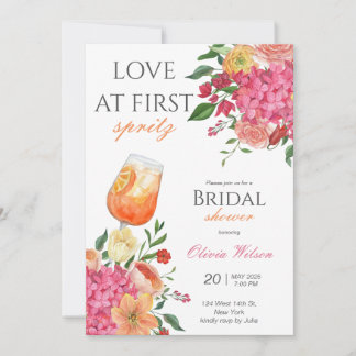 Love at First Spritz Bridal Shower Invitation