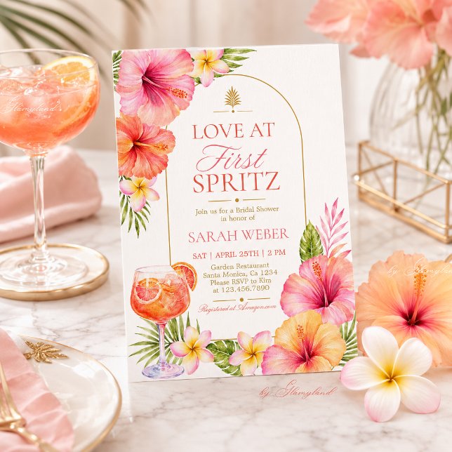 Love at First Spritz Bridal Shower Invitation (Creator Uploaded)