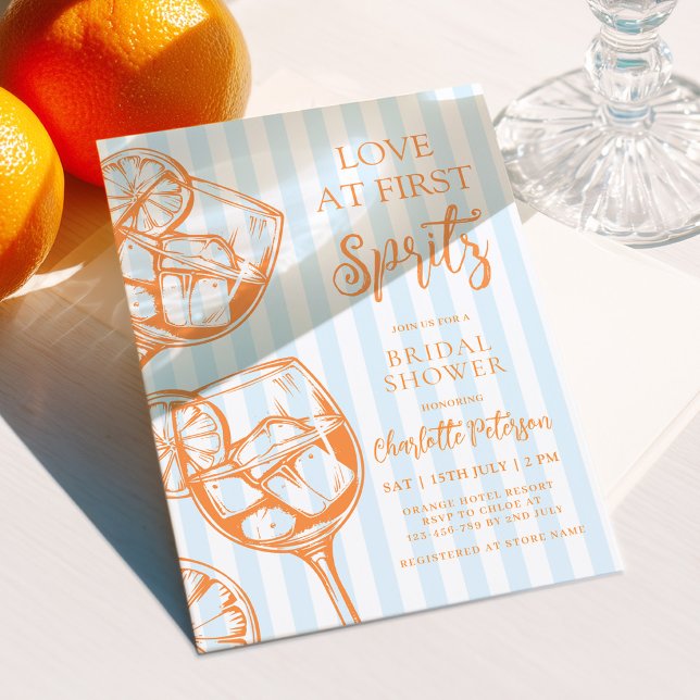 Love at First Spritz Bridal Shower Invitation (Creator Uploaded)