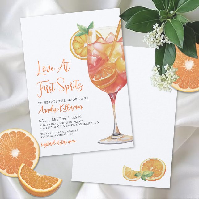 Love At First Spritz Bridal Shower Invitation (Love At First Spritz Bridal Shower Invitation)