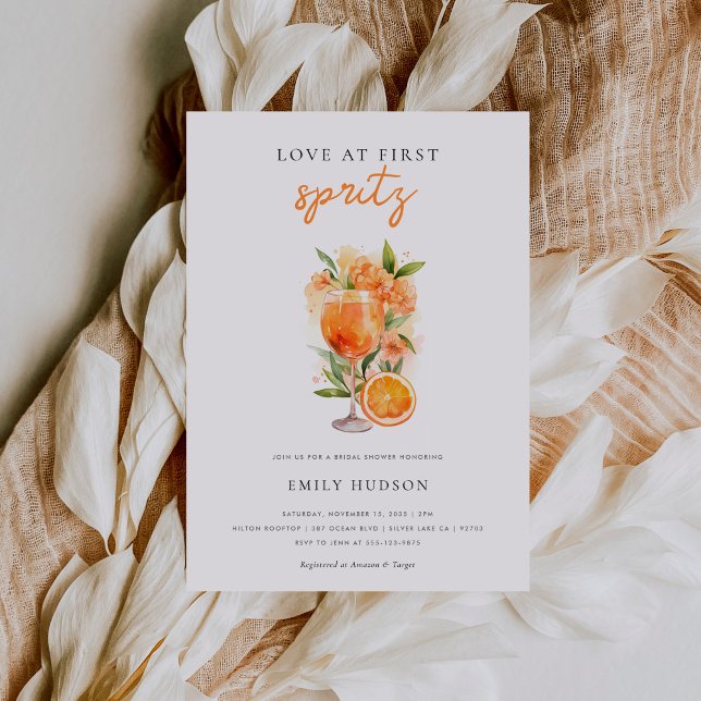 Love at First Spritz Bridal Shower Invitation (Creator Uploaded)