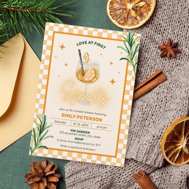 Love at First Spritz Bridal Shower Invitation (Creator Uploaded)
