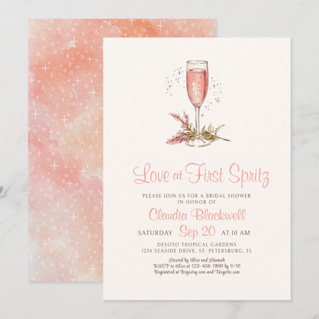 Love at First Spritz Bridal Shower Invitation (Front/Back)