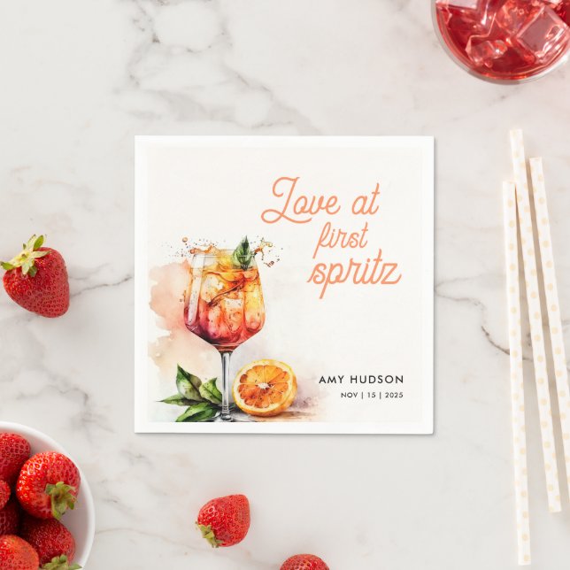 Love at First Spritz Bridal Shower Napkin (Insitu)