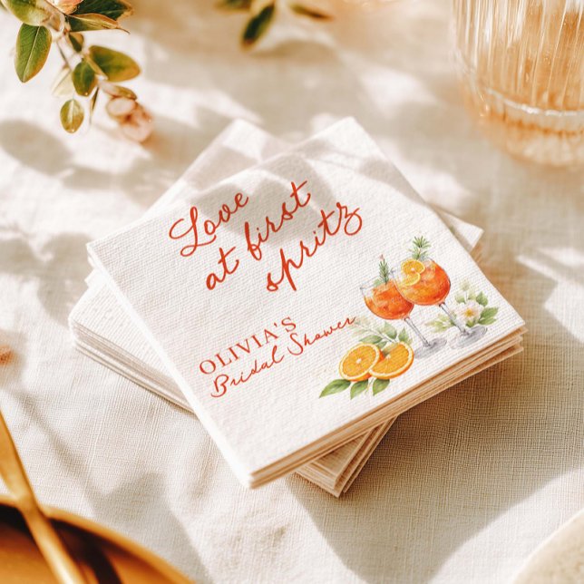 Love At First Spritz Bridal Shower Napkin (Creator Uploaded)